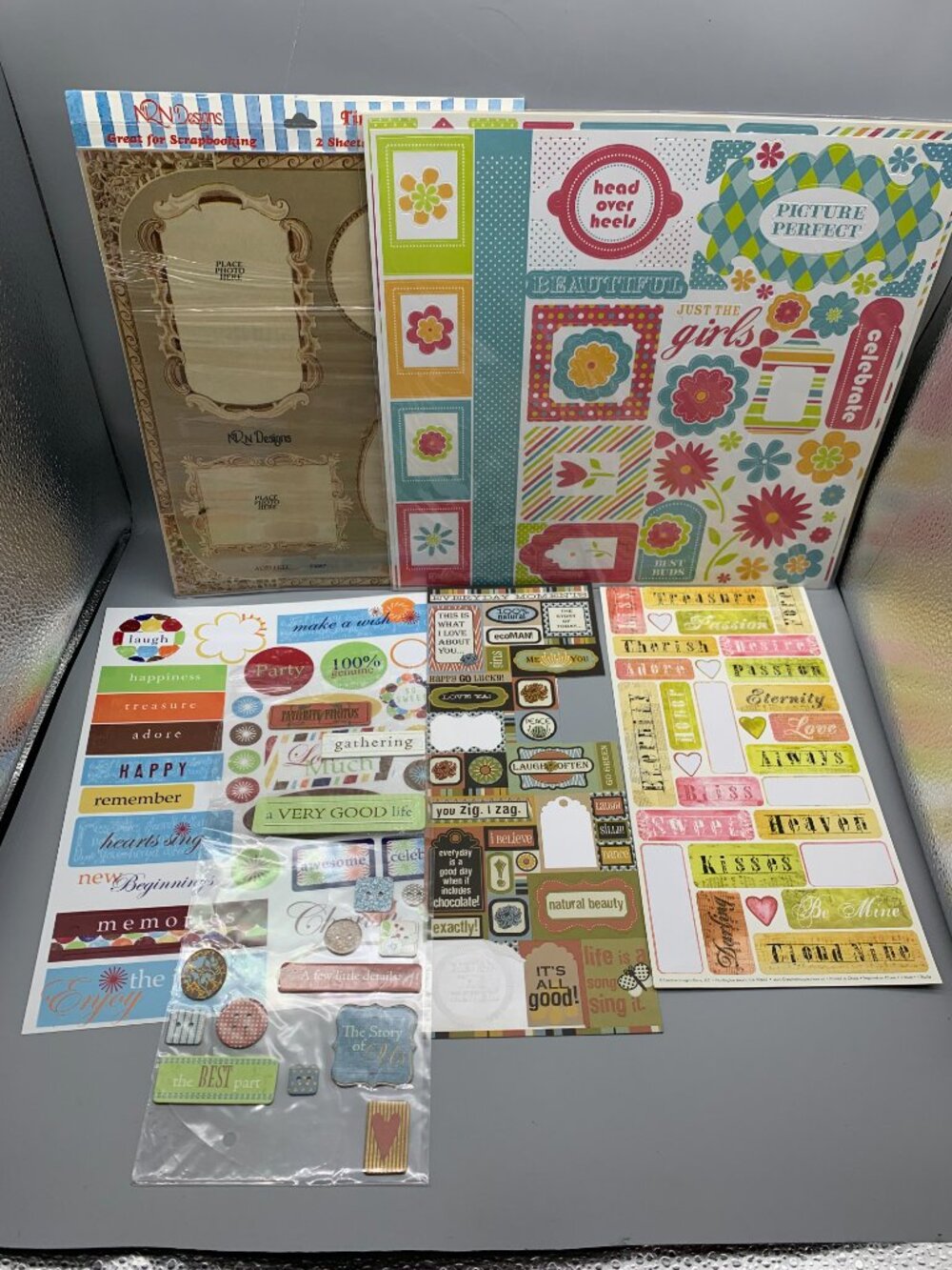 Assortment of Scrapbook/Crafting Stickers and Punch-Out Designs